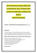 NCLEX-RN Next Generation &lpar;NGN&rpar; 2026 &NewLine;Comprehensive  Exam&vert; Questions With &NewLine;Answers Plus Rationales&vert; Academic Year &NewLine;2026&sol;27  &NewLine;Instant Pdf Download