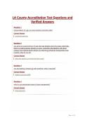 LA County Accreditation Test Questions and Verified Answers&period;