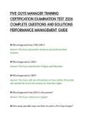 FIVE GUYS MANAGER TRAINING&NewLine;CERTIFICATION EXAMINATION TEST 2026&NewLine;COMPLETE QUESTIONS ANDSOLUTIONS&NewLine;PERFORMANCE MANAGEMENT GUIDE&NewLine;