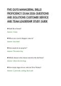 FIVE GUYS MANAGERIAL SKILLS&NewLine;PROFICIENCY EXAM 2026 QUESTIONS&NewLine;AND SOLUTIONS CUSTOMER SERVICE&NewLine;AND TEAM LEADERSHIP STUDY GUIDE