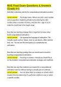 MAE Final Exam Questions & Answers &lpar;Grade A&plus;&rpar;&period;docx&NewLine;&NewLine;