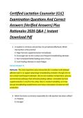 Certified Lactation Counselor &lpar;CLC&rpar; &NewLine;Examination Questions And Correct &NewLine;Answers &lpar;Verified Answers&rpar; Plus &NewLine;Rationales 2026 Q&A &vert; Instant &NewLine;Download Pdf 