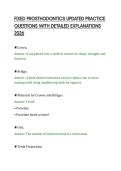 FIXED PROSTHODONTICS UPDATED PRACTICE&NewLine;QUESTIONS WITH DETAILED EXPLANATIONS&NewLine;2026