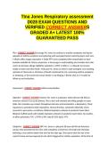 TIna Jones Respiratory assessment D028 EXAM QUESTIONS AND VERIFIED CORRECT ANSWERS GRADED A&plus; -LATEST 2026-2027- 100- GUARANTEED PASS&period;docx&NewLine;&NewLine;