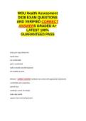 WGU Health Assessment D028 EXAM QUESTIONS AND VERIFIED CORRECT ANSWERS GRADED A&plus; -LATEST 2026-2027- 100- GUARANTEED PASS&period;docx&NewLine;&NewLine;