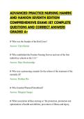 ADVANCED PRACTICE NURSING HAMRIC &NewLine;AND HANSON SEVENTH EDITION &NewLine;COMPREHENSIVE EXAMS SET COMPLETE &NewLine;QUESTIONS AND CORRECT ANSWERS &NewLine;GRADED A&plus;