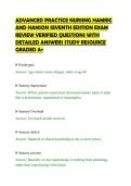 ADVANCED PRACTICE NURSING HAMRIC &NewLine;AND HANSON SEVENTH EDITION EXAM &NewLine;REVIEW VERIFIED QUESTIONS WITH &NewLine;DETAILED ANSWERS STUDY RESOURCE &NewLine;GRADED A&plus; 