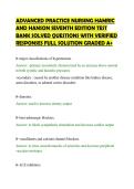 ADVANCED PRACTICE NURSING HAMRIC &NewLine;AND HANSON SEVENTH EDITION TEST &NewLine;BANK SOLVED QUESTIONS WITH VERIFIED &NewLine;RESPONSES FULL SOLUTION GRADED A&plus;