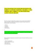 CPAN EXAM PRACTICE WITH 300 QUESTIONS AND&NewLine;CORRECT ANSWERS &lpar;VERIFIED&rpar; &vert; GRADED A&plus; &vert; NEW&NewLine;VERSION 100&percnt; CORRECT &vert; GUARANTEED PASS &vert;&NewLine;LATEST UPDATE 2026&sol;2027&period;