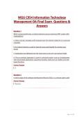 WGU C954 Information Technology Management OA Final Exam  Questions & Answers