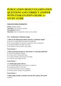 PUBLICATION DESIGN EXAMINATION QUESTIONS AND CORRECT ANSWER WITH EXOKANATION GRADE A&plus; STUDY GUIDE&NewLine;