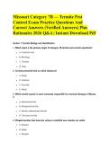 Missouri Category 7B &mdash; Termite Pest Control Exam Practice Questions And Correct Answers &lpar;Verified Answers&rpar; Plus Rationales 2026 Q&A &vert; Instant Download Pdf&NewLine;