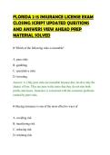 FLORIDA 2 15 INSURANCE LICENSE EXAM&NewLine;CLOSING SCRIPT UPDATED QUESTIONS&NewLine;AND ANSWERS VIEW AHEAD PREP&NewLine;MATERIAL SOLVED
