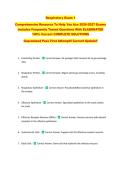 Respiratory Exam 1  &NewLine;Comprehensive Resource To Help You Ace 2026-2027 Exams &NewLine;Includes Frequently Tested Questions With ELABORATED &NewLine;100&percnt; Correct COMPLETE SOLUTIONS &NewLine;Guaranteed Pass First Attempt&excl;&excl; Current Update&excl;&excl;
