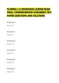 FLORIDA 2 15 INSURANCE LICENSE EXAM&NewLine;FINAL COMPREHENSIVE ASSESSMENT TEST&NewLine;PAPER QUESTIONS AND SOLUTIONS