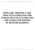 2025&sol; 2026 Pediatric Primary Care&colon; Practice Guidelines for Nurse Practitioners Test Bank 100&percnt; Verified with Correct Questions and Answers