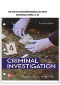 Test Bank For Criminal Investigation 13th Edition by Swanson&comma; Chapter 1 to 22