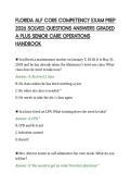 FLORIDA ALF CORE COMPETENCY EXAM PREP&NewLine;2026 SOLVED QUESTIONS ANSWERS GRADED&NewLine;A PLUS SENIOR CARE OPERATIONS&NewLine;HANDBOOK