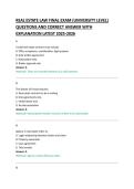REAL ESTATE LAW FINAL EXAM &lpar;UNIVERSITY LEVEL&rpar; &NewLine;QUESTIONS AND CORRECT ANSWER WITH &NewLine;EXPLANATION LATEST 2025-2026 