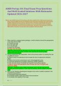 AORN Periop 101 Final Exam Prep Questions &NewLine;And Well Graded Solutions With Rationales &NewLine;Updated 2026 2027 