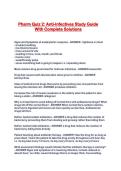Pharm Quiz 2&colon; Anti-Infectives Study Guide With Complete Solutions