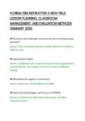 FLORIDA FIRE INSTRUCTOR 2 HIGH-YIELD&NewLine;LESSON PLANNING&comma; CLASSROOM&NewLine;MANAGEMENT&comma; AND EVALUATION METHODS&NewLine;SUMMARY 2026