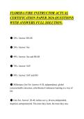 FLORIDA FIRE INSTRUCTOR ACTUAL&NewLine;CERTIFICATION PAPER 2026 QUESTIONS&NewLine;WITH ANSWERS FULL SOLUTION&period;