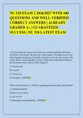 NU 518 EXAM 2 2026&sol;2027 WITH 440 &NewLine;QUESTIONS AND WELL-VERIFIED &NewLine;CORRECT ANSWERS &vert; ALREADY &NewLine;GRADED A&plus; &vert; GUARANTEED &NewLine;SUCCESS &vert; NU 518 LATEST EXAM 