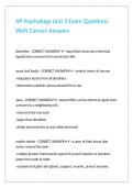 AP Psychology Unit 3 Exam Questions With Correct Answers&period;