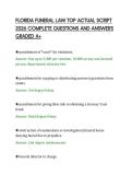 FLORIDA FUNERAL LAW TOP ACTUAL SCRIPT&NewLine;2026 COMPLETE QUESTIONS AND ANSWERS&NewLine;GRADED A&plus;