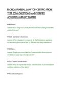 FLORIDA FUNERAL LAW TOP CERTIFICATION&NewLine;TEST 2026 QUESTIONS AND VERIFIED&NewLine;ANSWERS ALREADY PASSED