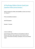 AP Psychology Midterm Review Guide Exam Questions With Correct Answers