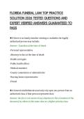 FLORIDA FUNERAL LAW TOP PRACTICE&NewLine;SOLUTION 2026 TESTED QUESTIONS AND&NewLine;EXPERT VERIFIED ANSWERS GUARANTEED TO&NewLine;PASS