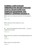 FLORIDA LAWS & RULES&NewLine;CHIROPRACTIC BOARD UPDATED&NewLine;ACTUAL EXAM PAPER 2026&NewLine;COMPLETE QUESTIONS AND&NewLine;CORRECT ANSWERS GRADED A&plus;
