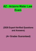 AZ &ndash; Arizona Water Law Exam&colon; Complete Study Guide&comma; Water Rights Review Notes & Practice Questions PDF