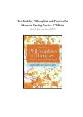 Test Bank for Philosophies and Theories for &NewLine;Advanced Nursing Practice 3rd Edition &NewLine;Janie B&period; Butts and Karen L&period; Rich