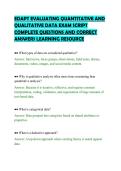 EDAPT EVALUATING QUANTITATIVE AND&NewLine;QUALITATIVE DATA EXAM SCRIPT&NewLine;COMPLETE QUESTIONS AND CORRECT&NewLine;ANSWERS LEARNING RESOURCE