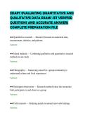 EDAPT EVALUATING QUANTITATIVE AND&NewLine;QUALITATIVE DATA EXAMS SET VERIFIED&NewLine;QUESTIONS AND ACCURATE ANSWERS&NewLine;COMPLETE PREPARATION FILE