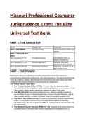 Missouri Professional Counselor Jurisprudence Exam&colon; The 2026&sol;2027 Elite Universal Test Bank