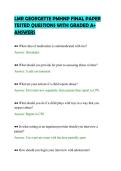 LMR GEORGETTE PMHNP FINAL PAPER&NewLine;TESTED QUESTIONS WITH GRADED A&plus;&NewLine;ANSWERS