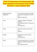 CYSA 8 Frameworks and Assessments OS&NewLine;Exam Questions and Answers with Verified&NewLine;Solutions &vert; Latest Updated 2026