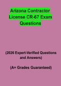 Arizona Contractor License CR-67 Exam Questions&colon; Complete Licensing Study Guide&comma; Review Notes & Practice Questions PDF