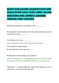 EDAPT EVALUATING QUANTITATIVE AND&NewLine;QUALITATIVE DATA STUDY SHEET SOLVED&NewLine;QUESTIONS AND CORRECT ANSWERS&NewLine;VERIFIED PREP CONTENT