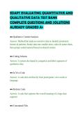 EDAPT EVALUATING QUANTITATIVE AND&NewLine;QUALITATIVE DATA TEST BANK&NewLine;COMPLETE QUESTIONS AND SOLUTIONS&NewLine;ALREADY GRADED A&plus;