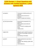 CySA Domain 1&period;1 Exam Questions and&NewLine;Answers with Verified Solutions &vert; Latest&NewLine;Updated 2026