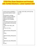 CYSA Plus Exam Questions and Answers&NewLine;with Verified Solutions &vert; Latest Updated 2026