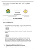 NUR 125 HEALTH ASSESSMENT TEST WITH COMPLETE SOLUTIONS