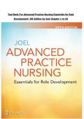 Test Bank For Advanced Practice Nursing Essentials for Role Development  5th Edition bỵ Joel Chapter 1 to 30