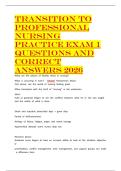 Transition To Professional Nursing Practice Exam 1 Questions and correct answers 2026