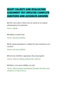EDAPT VALIDITY AND EVALUATING&NewLine;ASSESSMENT TEST UPDATED COMPLETE&NewLine;QUESTIONS AND ACCURATE ANSWERS